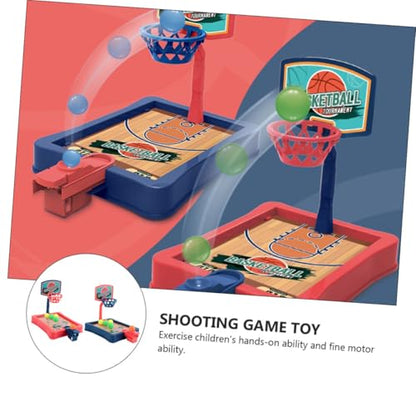 MERRYHAPY 2 Sets Mini Basketball Game for Educational Tabletop Basketball Hoop with Stand Enhances Hand-Eye Coordination and Finger Strength Creative Indoor Playset in Red Blue