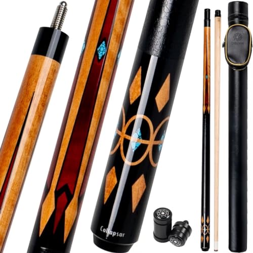 Collapsar CA Pool Stick with 1X1 Hard Case,58" Maple Professional Billiard Cue Stick,19-21 oz Pool Cue Set - color: CA001+Joint Protector+Hard Case, size: 21 ounce
