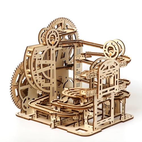 3D Wooden Puzzles Marble Run Set - Space Labyrinth Mechanical Model Kits with Motor, Brainteaser and Puzzle for Christmas/Birthday,Gifts for Adults and Teens to Build Combination - style: Space Labyrinth