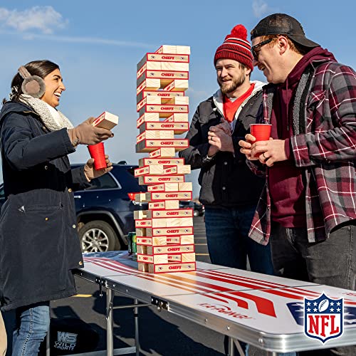 Wild Sports NFL Giant Stacking Wooden Blocks – Tumbling Tower Classic Family Game Stacks – Great Gift for Any Football Fan! - color: Kansas City Chiefs