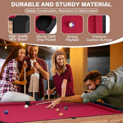 54" 2-in-1 Swivel Multi Game Table, Large Size Combo Game Table Set for Kids, Adults, Indoor and Outdoor Arcade Sports Table with Billiards/Pool, Foosball for Family, Game Room