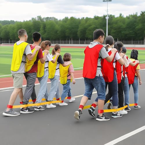 Sonyabecca Cooperative Band Walker Race Band Set for Team Building Games, 5-Person Team Walking Bands, Available in Single or 2-Pack Sets for Kids & Adults - size: 2 Sets 5-Legged