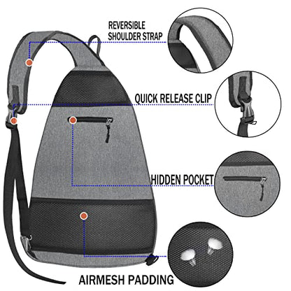 Pickleball Bag - Pickleball Bags for Women Men - Pickleball Backpack - Travel Pickleball Paddle Case, Pickle Ball Bag for Pickleball Paddle Tennis Racket, Protable Pickleball Sling Bag - color: Gray