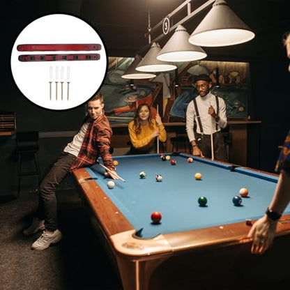 Cabilock Wine Red 6-hole Wood Cue Display Rack Wall-mounted Pool Cue Holder Billiards Stick Storage Stand for Indoor Recreation Room