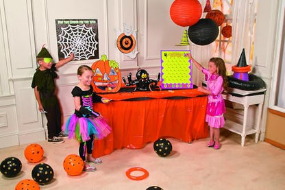 Fun Express Halloween Disk Drop Game 8 Piece Set - Premium Wooden Plinko Board Style Halloween Party Games for Kids & Adults | Fall Festival Carnival Games for Indoor & Outdoor Activities