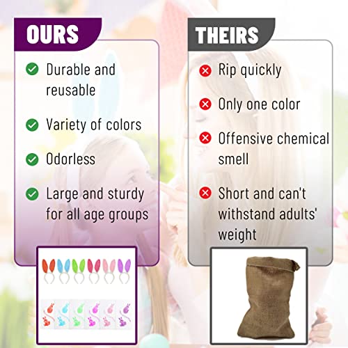Mr. Pen- Potato Sack Race Bags with Bunny Ears Headbands, 38.2" x 23.5" | Large Size, 6 Set, Sack Race Bags for Adults and Kids, Family Game, Outdoor Games, Yard Games, Bean Bag Game Set