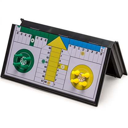 Magnetic Ludo Travel Game Set – 9.8" Folding Board for Classic Portable Strategy Play – Yellow Mountain Imports