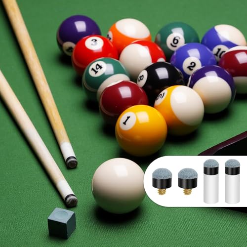 5 Sets Billiard Cues Tips Replacement with White Pool Cue Stick Ferrules Billiard cues Tips Screw On Pool Cue Tips Pool cue Tips Replacement kit