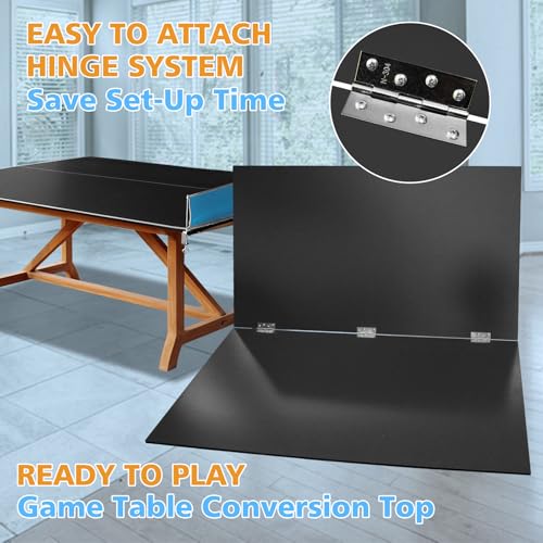 7/8/9ft Mid-Size Ping Pong Conversion Top with Net Set for Billiard and Pool Tables - Regulation Top Converts Billiards into Ping Pong Table Blue/Green/Black - color: blakc, size: 8.5 FT