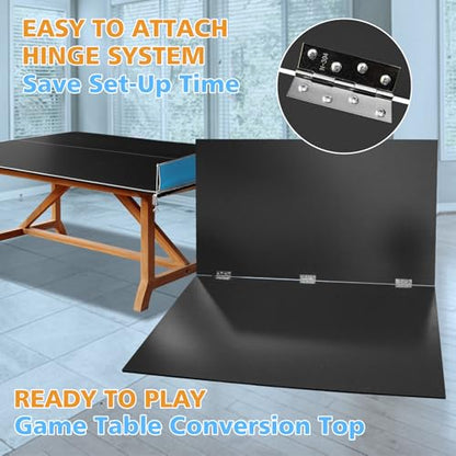 7/8/9ft Mid-Size Ping Pong Conversion Top with Net Set for Billiard and Pool Tables - Regulation Top Converts Billiards into Ping Pong Table Blue/Green/Black - color: blakc, size: 8.5 FT