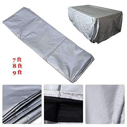 SEIWEI 7ft Billiard Table Dust Cover Outdoor Pool Table Cover Foldable and Waterproof Silver - color: Sliver, size: 7ft
