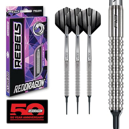 RED DRAGON Darts - Rebel | Recon | Ascend | Paradym | Wolf - Professional Soft Tip Darts - Includes Dart Flights and Shafts - size: Standard