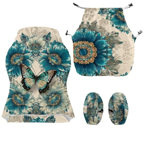 Suobstales Butterfly Flower Pattern Gaming Chair Covers with Armrest Covers Office Desk Chair Cover Computer Chair Cover Stretch Gamer Chair Slipcovers Cat Scratch Proof - color: Butterfly Flower