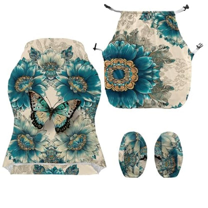 Suobstales Butterfly Flower Pattern Gaming Chair Covers with Armrest Covers Office Desk Chair Cover Computer Chair Cover Stretch Gamer Chair Slipcovers Cat Scratch Proof - color: Butterfly Flower