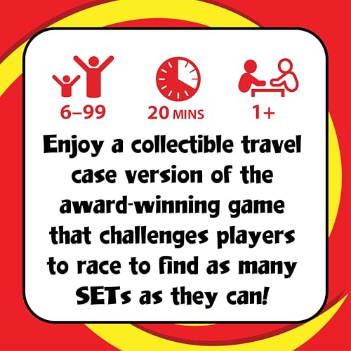 Set Card Games for Kids - Travel Case Bundle, Cards Included, Fun Family Games, Travel, Memory, Learning, Multi-Player, Ages 6+ - style: SET Travel