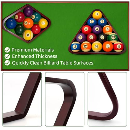 LOVEFEEL 22 Set Pool Table Accessories, Wooden Billiard Rack, Triangle, Diamond Rack, Pool Table Brush, Pool Chalk, Cue Tips, Lint Roller