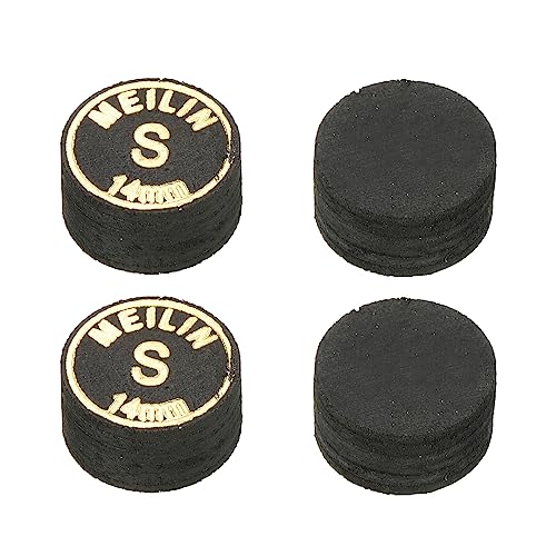 M METERXITY Pool Cue Tips - Laminated Billiard Cue Tips Multiple Layer Faux Leather Apply to Pool Cues/Snooker - size: 14mm, style: Soft