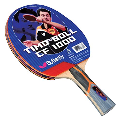 Butterfly Timo Boll Carbon Fiber Ping Pong Paddle | ITTF Approved Table Tennis Racket | Ping Pong Sponge and Rubber | Carbon Layers in Ping Pong Racket for Power | Professional Ping Pong Paddle - style: 1000 Model
