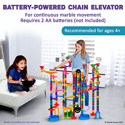 Marble Genius Automatic Chain Lift - Marble Run Accessory Add-On Set for Creating Exciting Mazes, Tracks, and Races - Endless Fun, and Creativity, Experience The Thrills of Marbles Racing