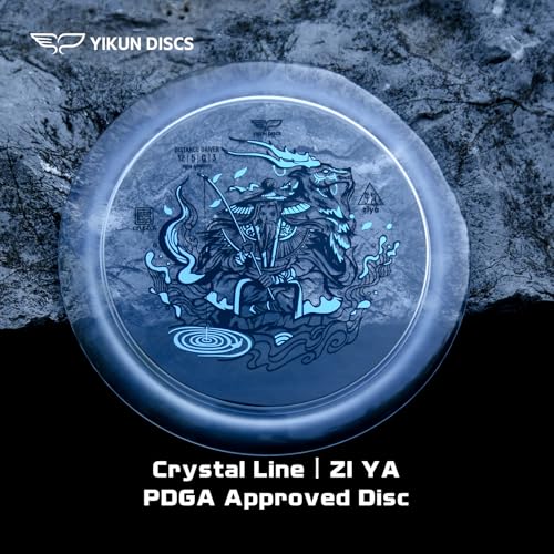 Yikun Disc Golf Ultra-Overstable Distance Driver|Pro Worlds 2025 Limited Edition|Powerful Hyzer Fade for Forehand/Backhand|Skip-Enhanced Approach Shots|PDGA Approved 170-175g - color: Transparent