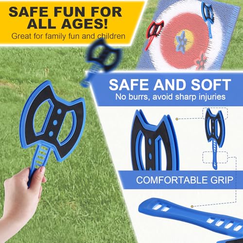 Throwing Axe for Axe Throwing Game for Backyard, Throwing Axe Set with Throwing Star for Outdoor Games, Durable and Fun for All Ages - style: 8 Throwing Axes