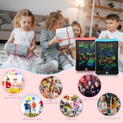 EooCoo Toddler Toys, LCD Writing Tablet for Kids 2 Pack, Toddler Travel Essentials Drawing Pad, Mess Free Coloring Books, Road Trip Activities, Age 3-5 Girls Boys Gifts - 8.5 Inch - color: 8.5”Pink&Blue