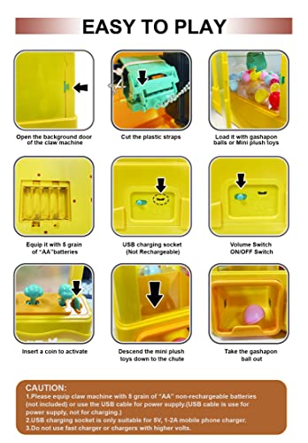 cxjoigxi Large Claw Machine for Kids Adults with Prizes, Adjustable Sound & Light, Mini Vending Machine, Electronic Arcade Crane Game, Candy Dispenser Toy for Girls Boys Birthday Gifts, Bear
