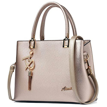 Womens Purses and Handbags Shoulder Bags Ladies Designer Top Handle Satchel Tote Bag - color: Gold