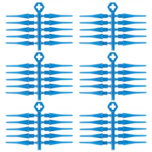 Foilswirl 60 Pcs 2ba Electronic Dart Tips Plastic Dart Tips - Universal Plastic Soft Tip Points - color: Blue