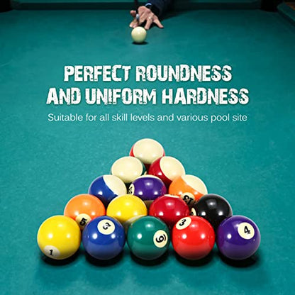 Karlak 52.5mm Adult Billiard Ball P Ball Set Full Size American Standard Billiard Ball Set 16 Ball Durable Synthetic Resin P Ball