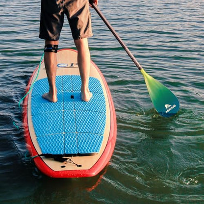 Abahub Carbon Fiber SUP Paddles, 1 x 3 Section Adjustable 67" - 86" Carbon Fiber Shaft, Lightweight Stand-up Paddle Oars for Paddleboards, with a Carrying Bag - color: Gradient Green Print