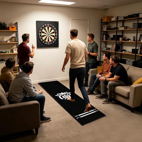 Genérico Darts Mat - Portable with Velvet Throwing Line | Protective Dart Mat | for Residence, Leisure Area, Game Room, Office and Rest Room