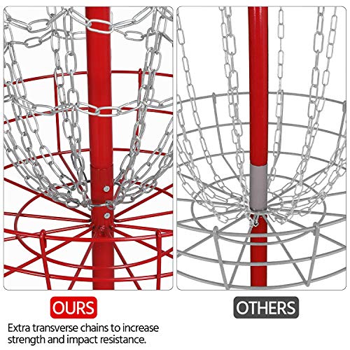 Topeakmart Portable Disc Golf Practice Basket Sport Disc Rack Disc Golf Discs Red