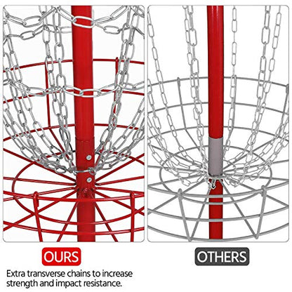 Topeakmart Portable Disc Golf Practice Basket Sport Disc Rack Disc Golf Discs Red