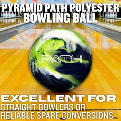Pyramid Path Polyester Bowling Ball - Customizable with Basic Drilling Options - Great for Spare Shooting, League, Recreational, Straight Bowlers - Beginner Entry Level & Kids - color: 1-Pink/Blue/Teal, size: 8 LB
