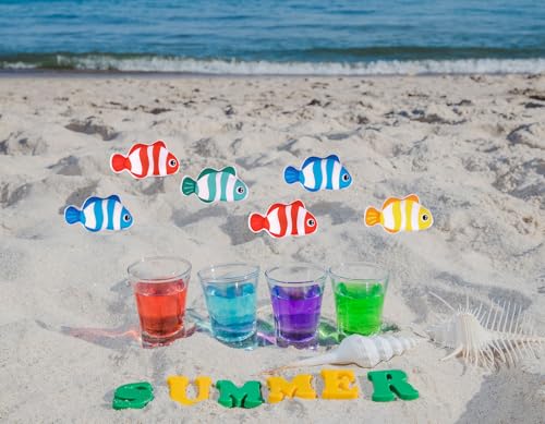 JarThenaAMCS 12Pcs Fish Bean Bags for Tossing Cute Colorful Tropical Clownfish Bean Game Bags for Summer Hawaii Holiday Family Fish Party Throwing Game Supplies