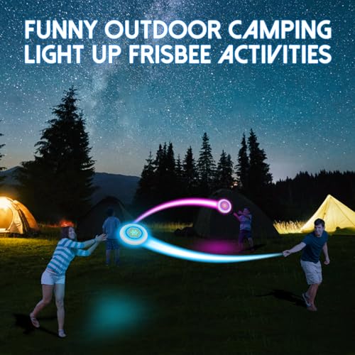 49LEDs Glow Flying Disc - Rechargeable Light Up Disc Toy with 3 Smart Modes, 175g Professional Design for Beach/Camping/Backyard Night Games