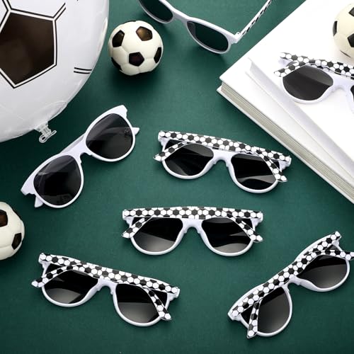 48 Pcs Soccer Party Supplies Set Soccer Inflatable Balls 12 Inch Sports Beach Balls with Glasses for Birthday Parties Sports Events and Summer Lawn Backyard Pool Party Gifts Favors - style: Soccer