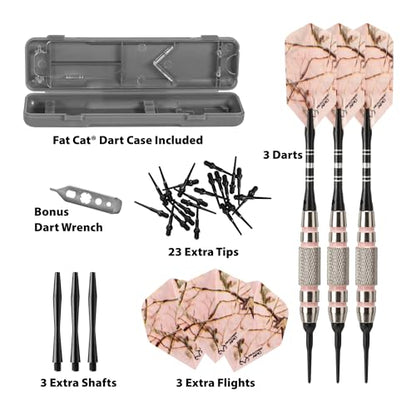 Fat Cat Realtree APC Pink Camo Soft Tip Darts with Storage/Travel Case, 16 Grams
