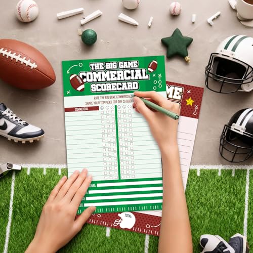 20 PCS Football Game Cards for Football Theme Party Decorations Activity Duo Games Rugby Cards Set Cards Big Game Prediction Card The Big Games Commercial Scorecard Two-Player Sports Party Supplies
