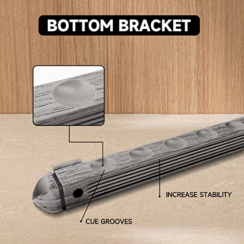 GSE Games & Sports Expert 2-Piece 6/8/12 Billiard Pool Cue Rack Wall Mounted Holders, Billiard Cue Sticks Wall Rack Set - style: 6 Cue - Brushed Grey