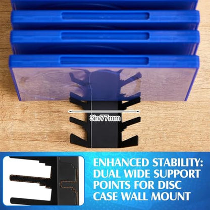 Video Game Storage Stand - Wall Mount Rack, Heavy Duty Metal Holder, Metal Wall Mounted Game Case Holder | Gamecase Organizer for Living Room Bedroom Office Equipment Bar Station Home Entertainment