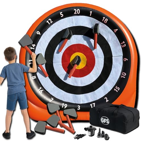 Axe Throwing Game for Backyard – Giant 7ft Inflatable Target w/ 15+ Exclusive Games & Air Pump Included – Outdoor Games for Adults Kids & Family, Carnival & Yard Games | Greenfs - color: New version 2
