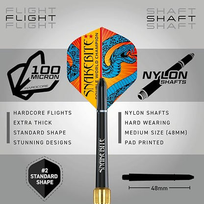 RED DRAGON Peter Wright vs Gerwyn Price Iceman Steel Tip Darts Set - ‎21g & 22g Brass Barrels for Controlled Accuracy & Grip, Flights, Shafts, Case & Checkout Card Included - style: Snakebite v Iceman