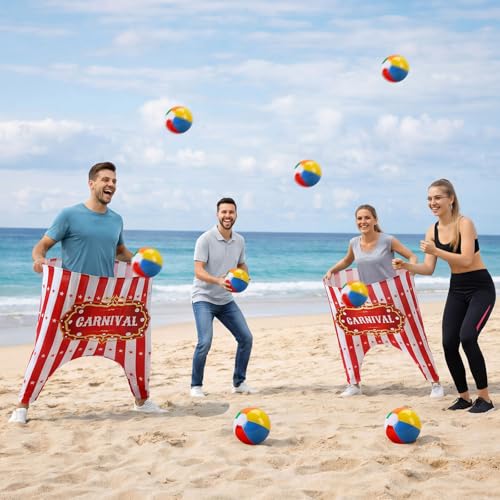 Leitee 11 Pcs Granny Pants Yard Game Games Set Oversized Pants with Bouncy Balls and Air Pump Outdoor Tossing for Basketball Party Supplies Sport Play Adults Fun Family Reunion Gatherings - style: Carnival