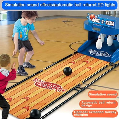 Indoor Electronic Bowling Alley Game Console with LED Scoreboard, Automatic Reset & Lighting, Fun for Kids & Adults, 3.5m/11ft - Ultimate Bowling Sports Experience - size: 2m/6ft