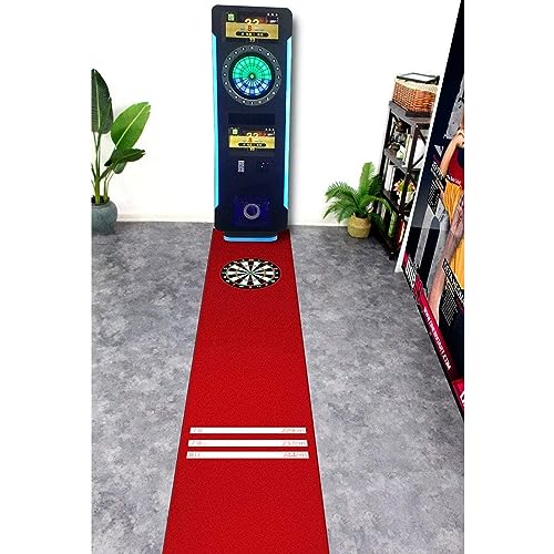 Non-Slip Darts Mat with Throwing Lines, Professional Rubber Dart Carpet Dart Floor Mat, Suitable for Indoor Halls, Rooms, Bars, Dart Courts, 118 X26in