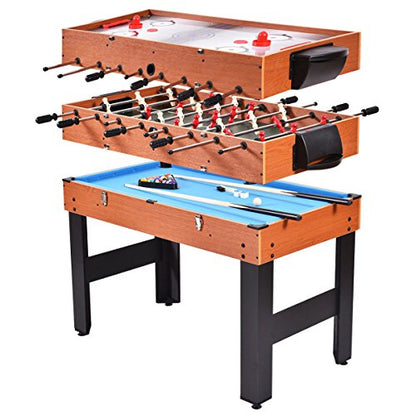 New 48" 3-in-1 Multi Combo Game Table Foosball Soccer Billiards Pool Hockey for Kids