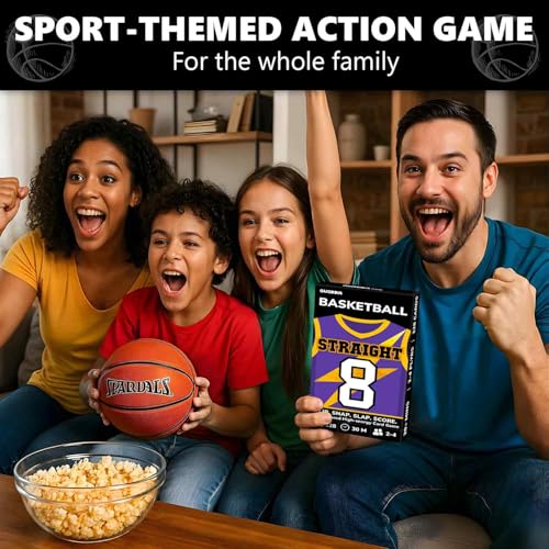 Quokka Basketball Fast-Paced Card Game for Kids & Adults – 128 Cards & Easy Rules – Quick & Fun Matching Game – 2-4 Players – Ages 8+ – Perfect for Family Games Night, Travel and Parties - color: Basketball