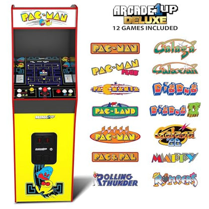 Arcade1Up PAC-Man Deluxe Arcade Machine for Home - 5 Feet Tall - 14 Classic Games